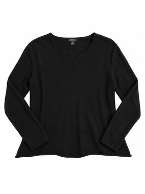 Prive 100% Cashmere Black V Neck Luxury Sweater XL